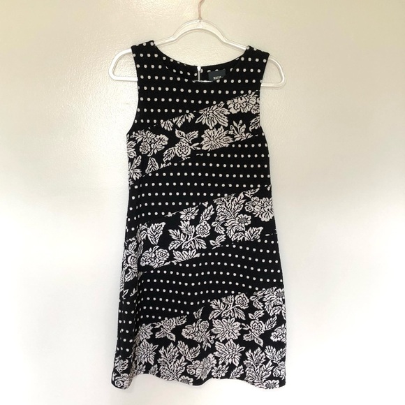 Anthropologie Maeve Effemy Floral Jacquard Polka Dot Shift Dress Small - Picture 1 of 6
